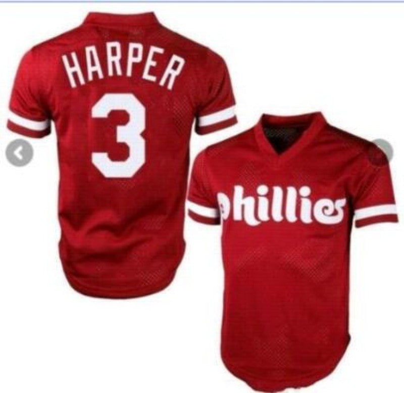 Bryce Harper Philadelphia Phillies red Throwback jersey
