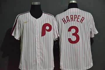 Bryce Harper Philadelphia Phillies white Throwback jersey