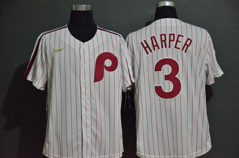 Bryce Harper Philadelphia Phillies white Throwback jersey