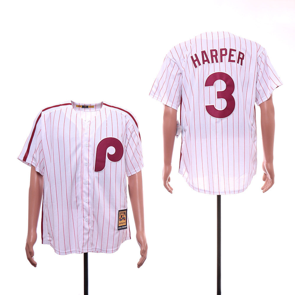 Bryce Harper Philadelphia Phillies white Cooperstown jersey