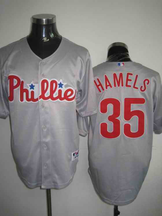 Hamels Philadelphia Phillies grey jersey