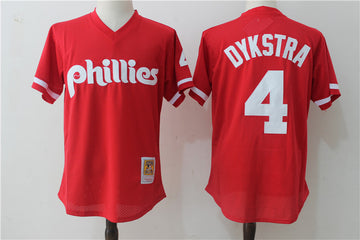 Lenny Dykstra Philadelphia Phillies red Cooperstown jersey