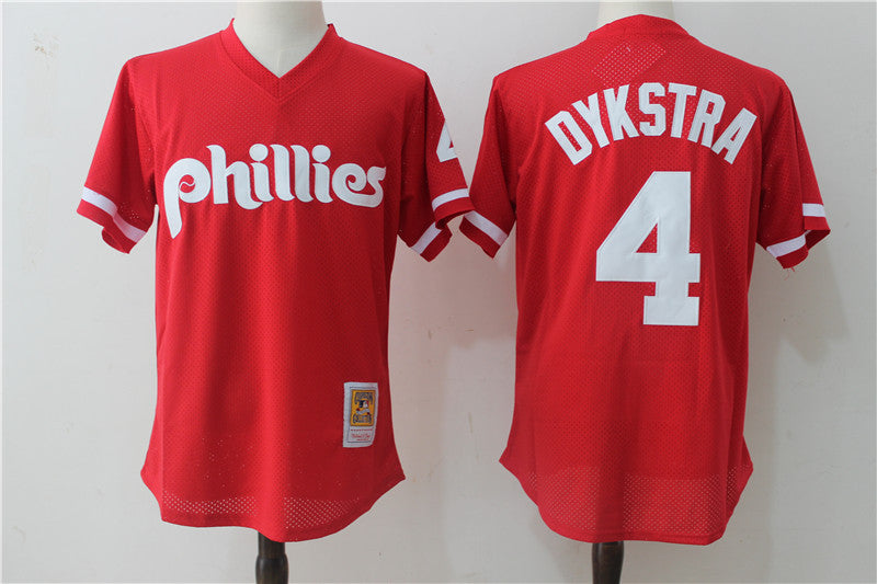 Lenny Dykstra Philadelphia Phillies red Cooperstown jersey