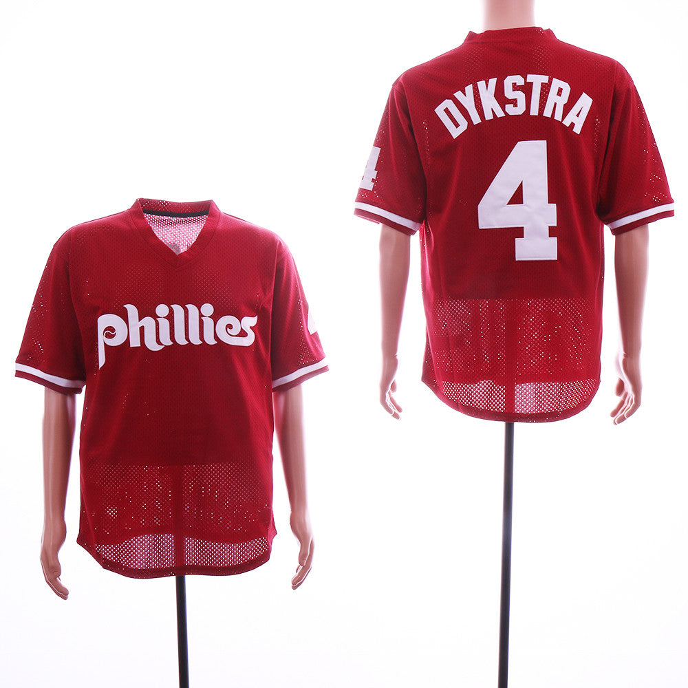 Lenny Dykstra Philadelphia Phillies red jersey