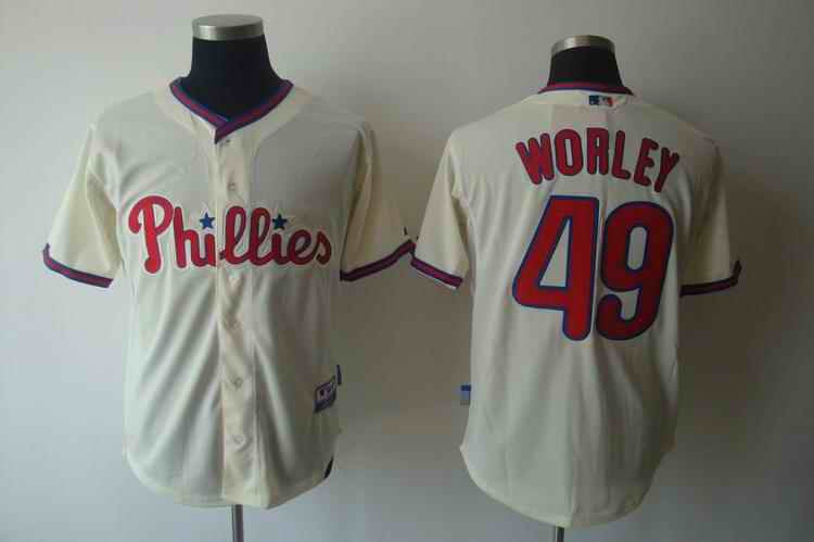 Worley Philadelphia Phillies cream jersey