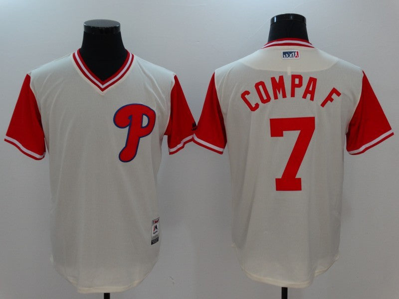 Maikel Franco Compa F Majestic Philadelphia Phillies tan jersey