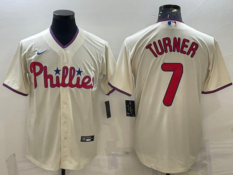 Trea Turner Philadelphia Phillies cream jersey