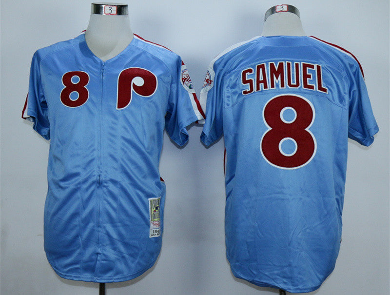 Juan Samuel Philadelphia Phillies blue Throwback jersey