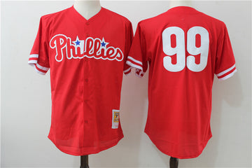 Mitch Williams Philadelphia Phillies red Cooperstown jersey