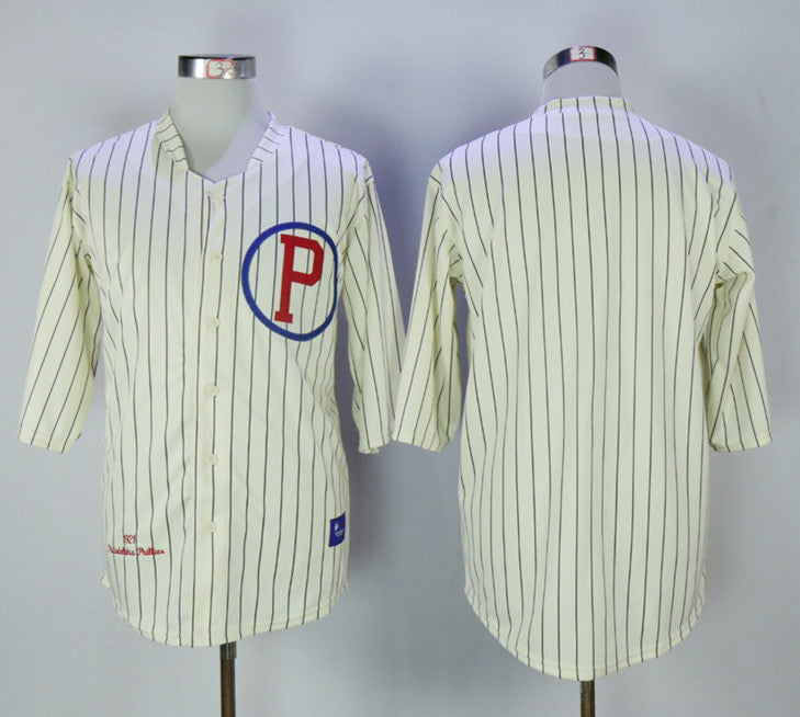 Custom Philadelphia Phillies cream Throwback jersey