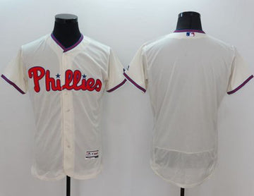 Custom Philadelphia Phillies cream Authentic jersey
