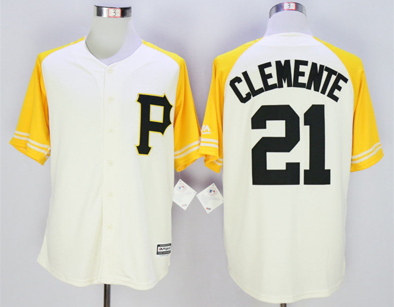 Roberto Clemente Pittsburgh Pirates cream jersey