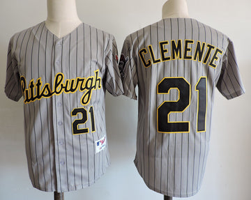 Roberto Clemente Pittsburgh Pirates gray Throwback jersey