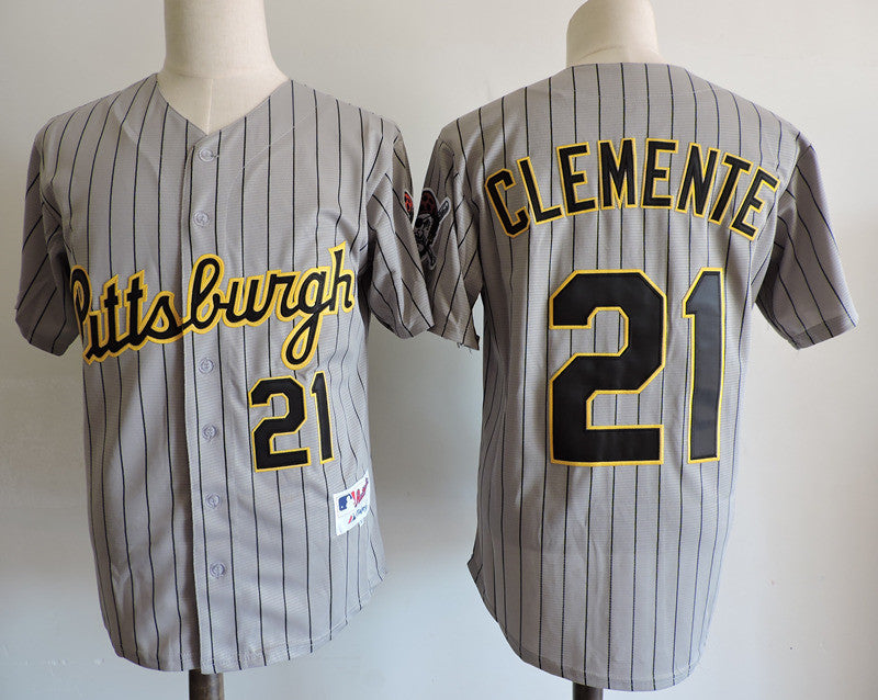 Roberto Clemente Pittsburgh Pirates gray Throwback jersey