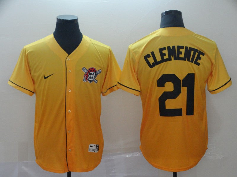 Roberto Clemente Pittsburgh Pirates yellow Fashion jersey