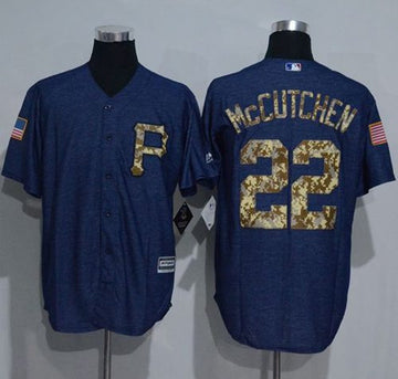 Andrew McCutchen Denim Pittsburgh Pirates blue Salute To Service jersey