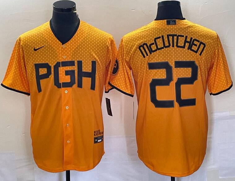 Andrew McCutchen Pittsburgh Pirates gold City Connect jersey