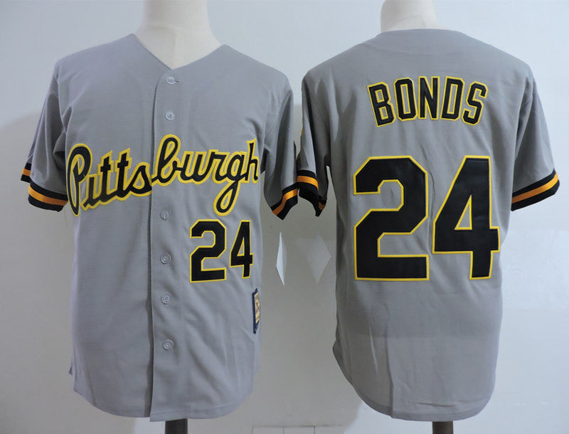 Barry Bonds Pittsburgh Pirates gray Cooperstown jersey