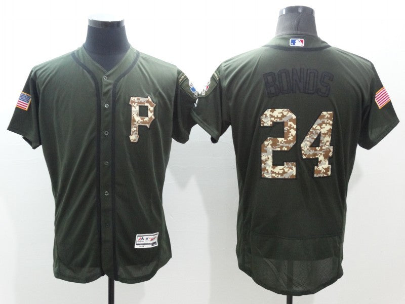 Barry Bonds Pittsburgh Pirates olive jersey