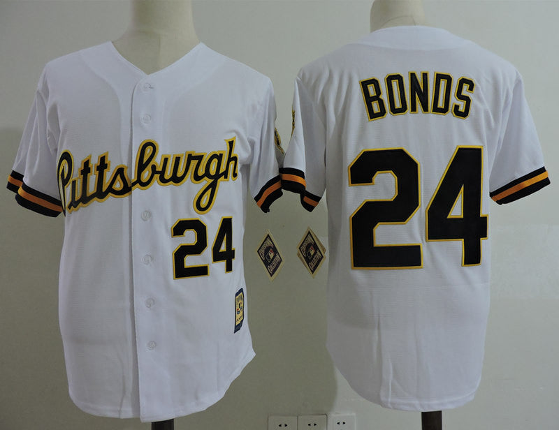 Barry Bonds Pittsburgh Pirates white Cooperstown jersey
