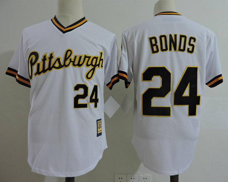Barry Bonds Pittsburgh Pirates white Cooperstown jersey
