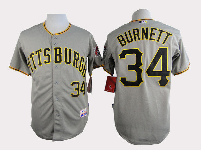 Burnett Pittsburgh Pirates grey jersey