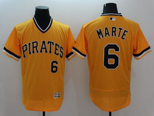 Starling Marte Pittsburgh Pirates gold Authentic jersey