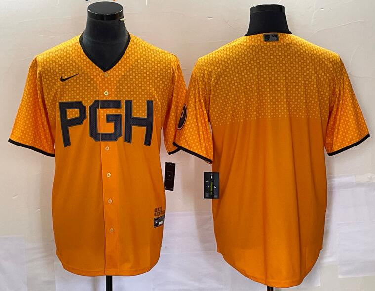 Custom Pittsburgh Pirates gold City Connect jersey