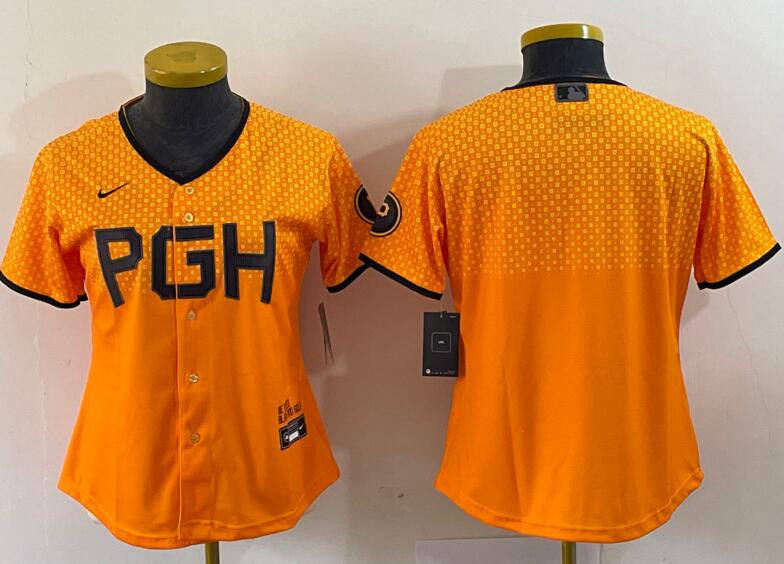 Custom Pittsburgh Pirates gold City Connect jersey