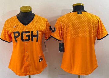 Custom Pittsburgh Pirates gold City Connect jersey