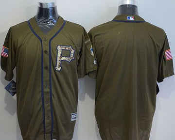 Custom Pittsburgh Pirates green Salute To Service jersey