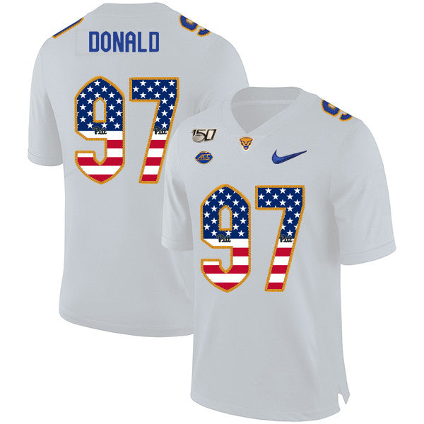 Aaron Donald Pitt Panthers white jersey