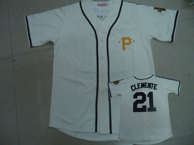 Clemente White Pittsburgh Pirates cream Throwback jersey