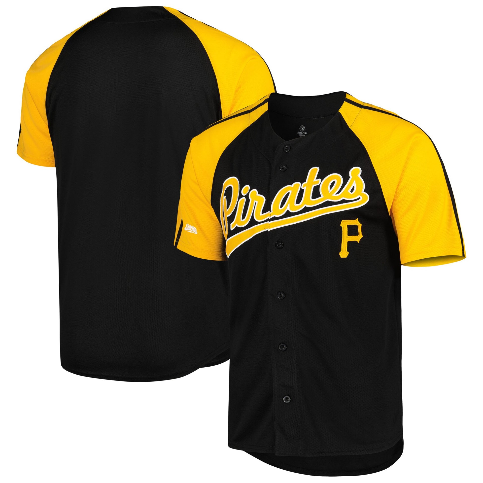 Stitches Button-down Raglan Pittsburgh Pirates black Fashion jersey