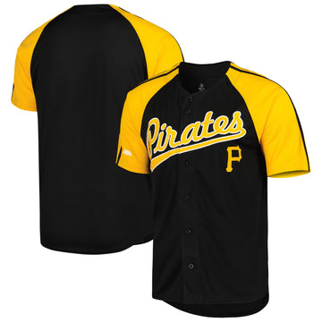 Stitches Button-down Raglan Pittsburgh Pirates black Fashion jersey