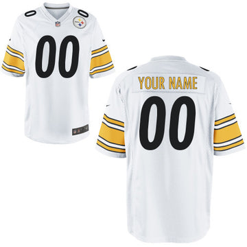 Custom Pittsburgh Steelers white Game jersey
