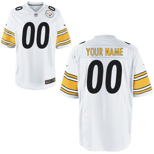 Custom Pittsburgh Steelers white Game jersey