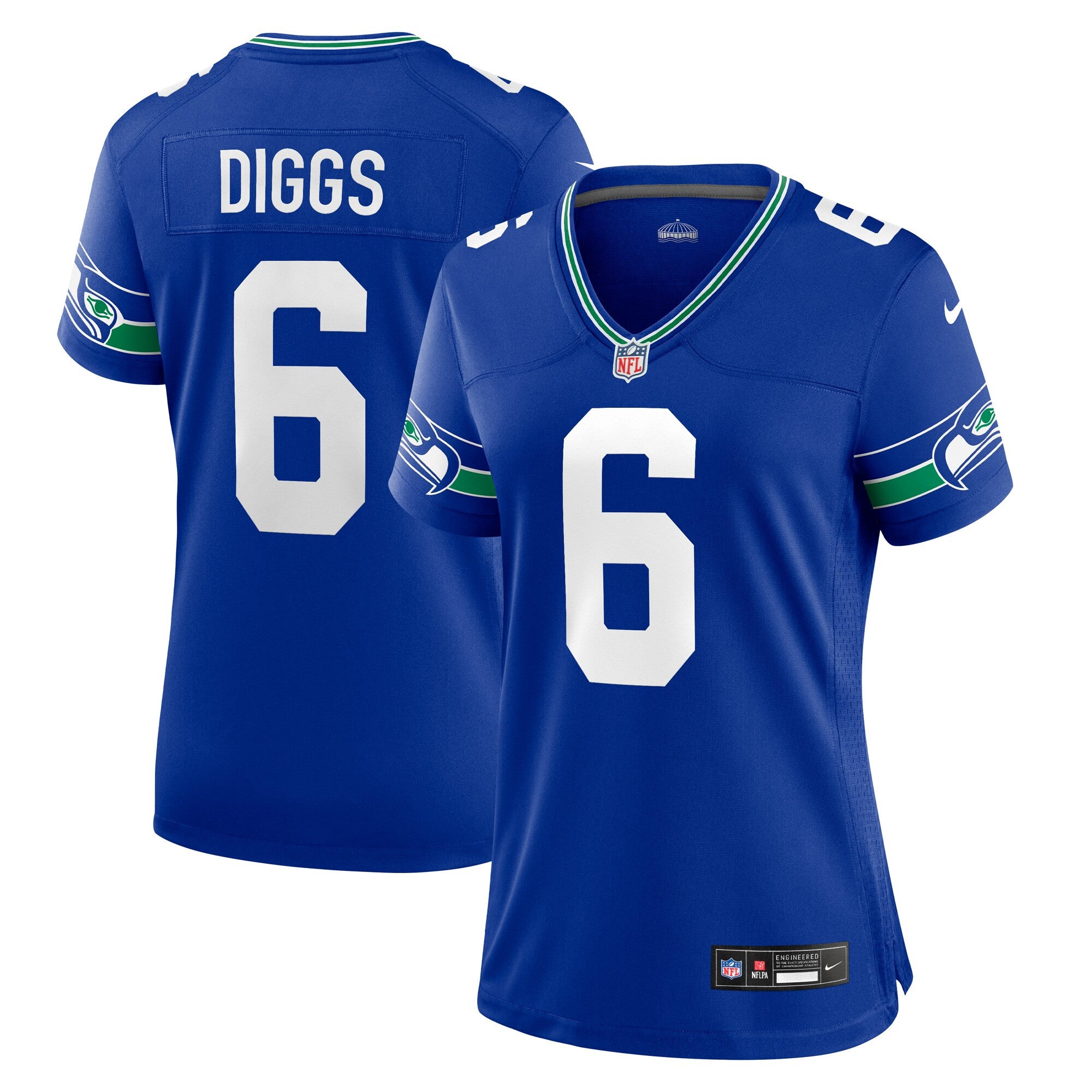 Quandre Diggs Seattle Seahawks royal Throwback jersey