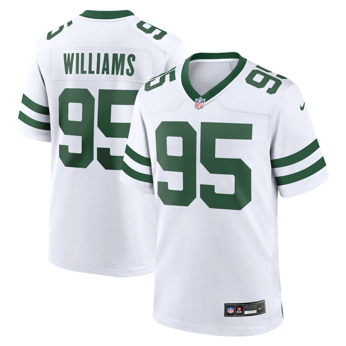 Quinnen Williams New York Jets white jersey