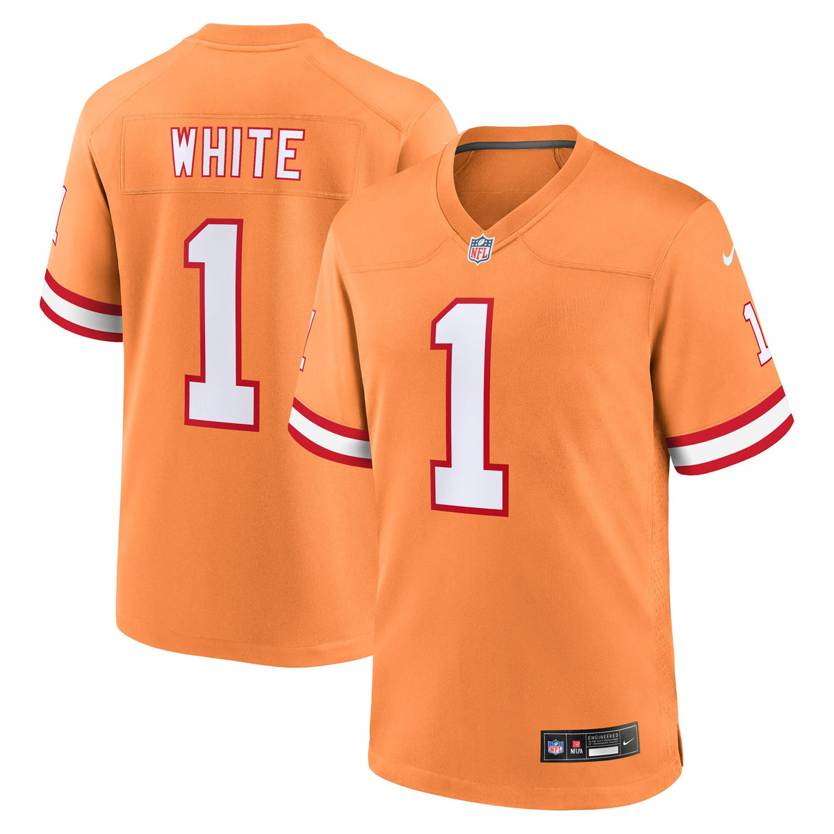 Rachaad White Tampa Bay Buccaneers orange Throwback jersey