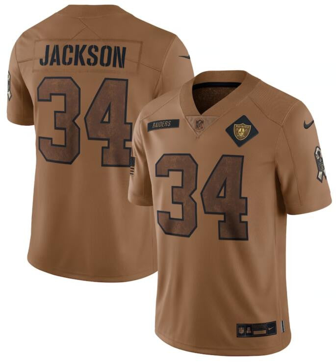 Bo Jackson Las Vegas Raiders brown Salute To Service jersey