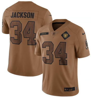 Bo Jackson Las Vegas Raiders brown Salute To Service jersey