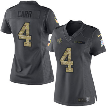 Derek Carr Las Vegas Raiders black Salute To Service jersey