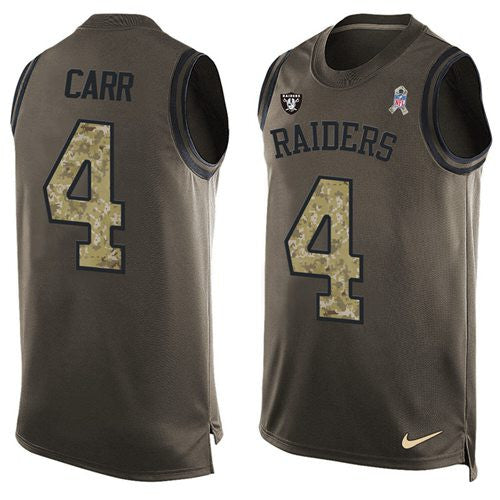 Derek Carr Las Vegas Raiders green Salute To Service jersey