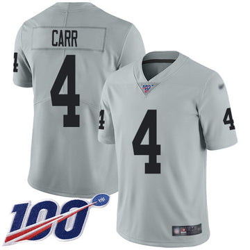 Derek Carr Las Vegas Raiders silver Inverted Legend jersey