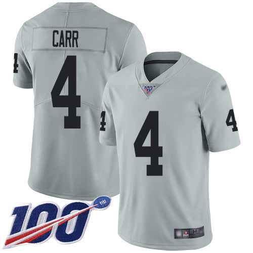 Derek Carr Las Vegas Raiders silver Inverted Legend jersey
