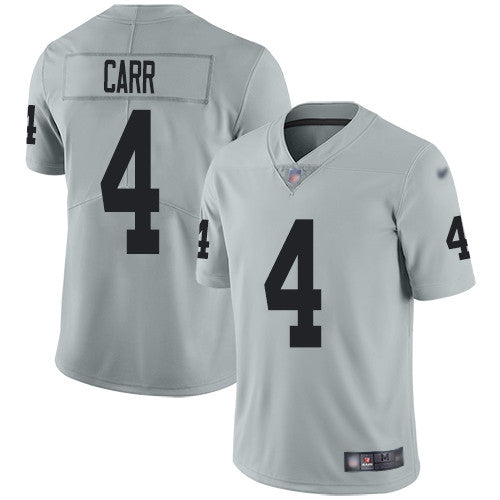 Derek Carr Las Vegas Raiders silver Inverted Legend jersey