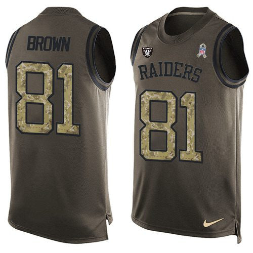 Tim Brown Las Vegas Raiders green Salute To Service jersey