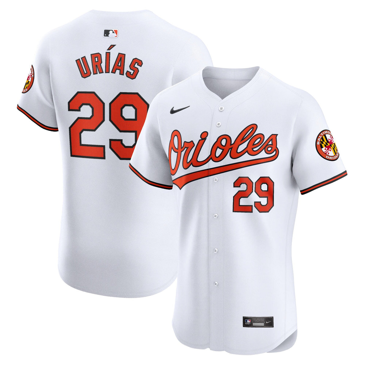 Ramon Urias Baltimore Orioles white Elite jersey