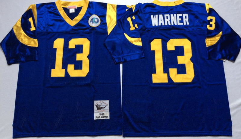 Kurt Warner Los Angeles Rams blue Throwback jersey